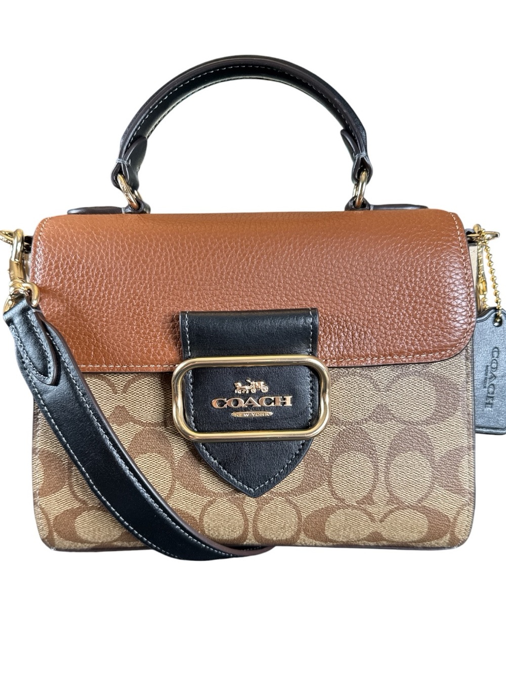 COACH Morgan Top Handle Satchel in Colorblock Signature Canvas